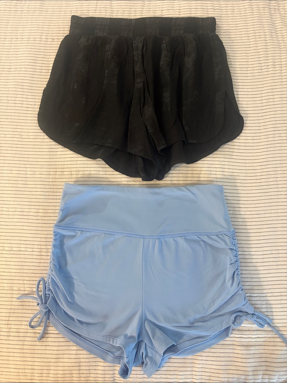 Victoria's Secret Black and Light Blue Athletic Shorts Set